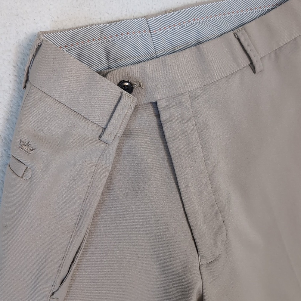 PETER MILLAR Crown Sport Light Beige Flat Front Golf Pants Size 35x29"